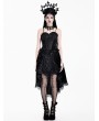 Dark in Love Black Gothic Romantic Butterfly Velvet Camisole Top for Women