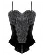 Dark in Love Black Gothic Romantic Butterfly Velvet Camisole Top for Women