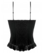 Dark in Love Black Gothic Romantic Butterfly Velvet Camisole Top for Women