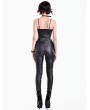Dark in Love Black Gothic Bat Punk Faux Leather Corset Top for Women