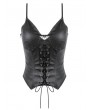 Dark in Love Black Gothic Bat Punk Faux Leather Corset Top for Women