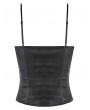 Dark in Love Black Gothic Bat Punk Faux Leather Corset Top for Women