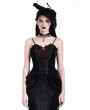 Dark in Love Black and Red Gothic Spider Velvet Corset Top for Women