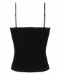 Dark in Love Black and Red Gothic Spider Velvet Corset Top for Women
