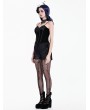 Dark in Love Black Gothic Baroque Embroidered Lace Velvet Corset Top for Women