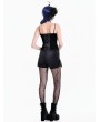 Dark in Love Black Gothic Baroque Embroidered Lace Velvet Corset Top for Women
