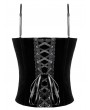 Dark in Love Black Gothic Baroque Embroidered Lace Velvet Corset Top for Women