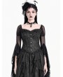 Dark in Love Black Victorian Gothic Jacquard Overbust Corset Top for Women
