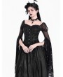 Dark in Love Black Victorian Gothic Jacquard Overbust Corset Top for Women