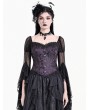 Dark in Love Purple Victorian Gothic Jacquard Overbust Corset Top for Women