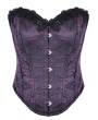 Dark in Love Purple Victorian Gothic Jacquard Overbust Corset Top for Women