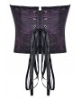 Dark in Love Purple Victorian Gothic Jacquard Overbust Corset Top for Women