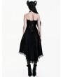 Dark in Love Black and Red Vampire Batwing Gothic Velvet Corset Top for Women