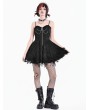 Dark in Love Black Gothic Alternative Punk Distressed Shredded Mesh Mini Dress