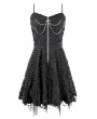 Dark in Love Black Gothic Alternative Punk Distressed Shredded Mesh Mini Dress