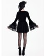 Dark in Love Black Gothic Vampire Countess Rose Lace Velvet Mini Dress
