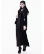 Dark in Love Black and Red Gothic Medieval Hooded Velvet Maxi Dress