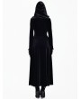 Dark in Love Black and Red Gothic Medieval Hooded Velvet Maxi Dress