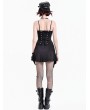 Dark in Love Black and Red Paneled Gothic Punk Chain Mini Dress