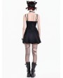 Dark in Love Black Dark Sweet Gothic Lace-Up Pleated Mini Dress