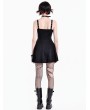 Dark in Love Black Tech Punk Gothic Distressed Texture Mini Dress
