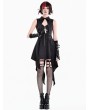 Dark in Love Black Gothic Tactical Punk Tail Halter Vest Dress