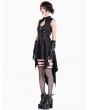 Dark in Love Black Gothic Tactical Punk Tail Halter Vest Dress