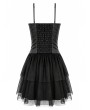 Dark in Love Black Gothic Punk Bat Corset Mesh Mini Dress