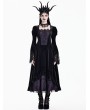 Dark in Love Black and Purple Victorian Gothic Baroque Lace Velvet Dress