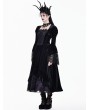 Dark in Love Black and Purple Victorian Gothic Baroque Lace Velvet Dress