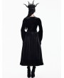 Dark in Love Black and Purple Victorian Gothic Baroque Lace Velvet Dress