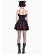 Dark in Love Black and Red Gothic Devil Horn Tiered Lolita Corset Dress