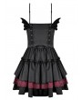 Dark in Love Black and Red Gothic Devil Horn Tiered Lolita Corset Dress