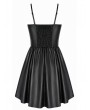 Dark in Love Black and Grey Plaid Punk Gothic Skull Rivets Suspender Dress