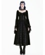 Dark in Love Black Victorian Gothic Burnout Lace Velvet Dress