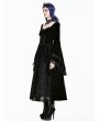 Dark in Love Black Victorian Gothic Burnout Lace Velvet Dress