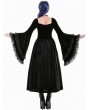 Dark in Love Black Victorian Gothic Burnout Lace Velvet Dress