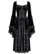 Dark in Love Black Victorian Gothic Burnout Lace Velvet Dress