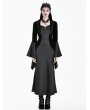 Dark in Love Black Gothic Faux Two-Piece Jacquard Velvet Fishtail Maxi Dress