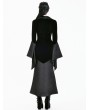 Dark in Love Black Gothic Faux Two-Piece Jacquard Velvet Fishtail Maxi Dress