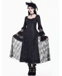 Dark in Love Black Victorian Gothic Rose Jacquard Mesh Lace Maxi Dress