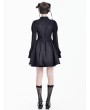 Dark in Love Black Gothic Illusion Mesh Skeletal Lace Ruffle Mini Dress