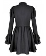 Dark in Love Black Gothic Illusion Mesh Skeletal Lace Ruffle Mini Dress