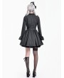 Dark in Love Grey Academmic Dark Victorian Gothic Pinstripe Ruffled Dress
