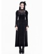Dark in Love Black Romantic Gothic Puff Sleeves Velvet Long Dress