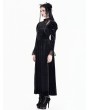 Dark in Love Black Romantic Gothic Puff Sleeves Velvet Long Dress