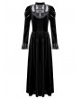 Dark in Love Black Romantic Gothic Puff Sleeves Velvet Long Dress