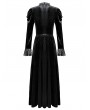 Dark in Love Black Romantic Gothic Puff Sleeves Velvet Long Dress