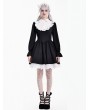 Dark in Love Black and White Lace Frilled Gothic Doll Short Dress