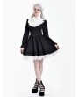 Dark in Love Black and White Lace Frilled Gothic Doll Short Dress
